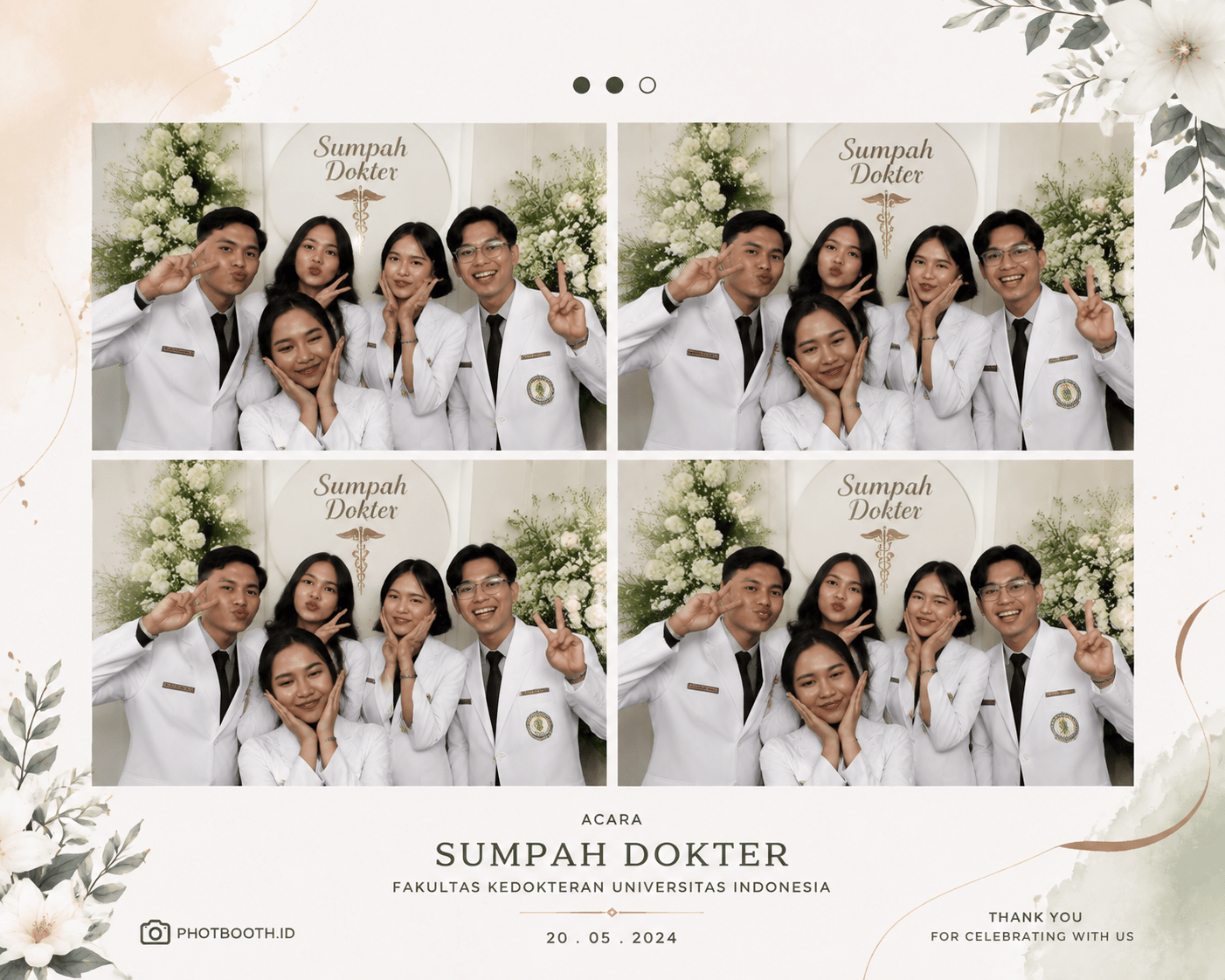 Photo strip hasil photobooth di acara sumpah dokter
